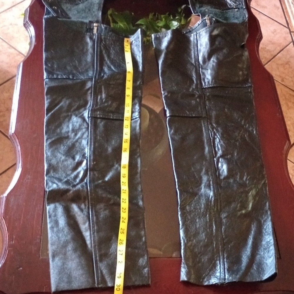 Hot Leathers Black Men's Chaps Biker Motorcycle Riding Adjustable L